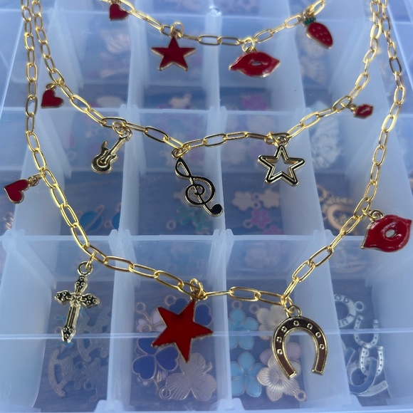 Handmade Red Charm Necklaces - Picture 1 of 2